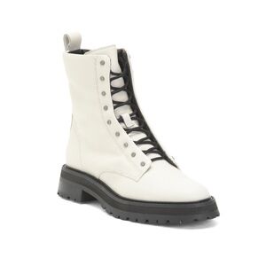 Dolce Vita Leather Ranier Lace Up Booties Off White & Black Women’s Size 7.5 NEW